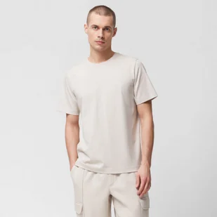 Męski t-shirt z nadrukiem Outhorn OTHWSS24TTSHM1491 - kremowy - Koszulki męskie - miniaturka - grafika 1