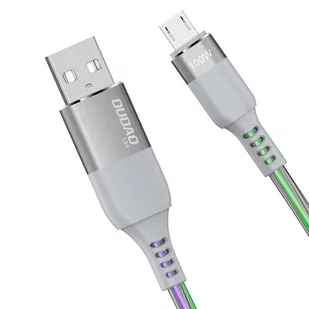 Dudao świecący podświetlany kabel LED USB - micro USB 5 A 1 m szary (L9XM) - Kable USB - miniaturka - grafika 2