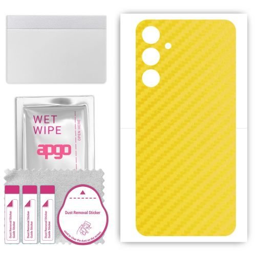 folia naklejka skórka strukturalna na TYŁ do Samsung Galaxy A25 - Carbon Żółty - apgo SKINS