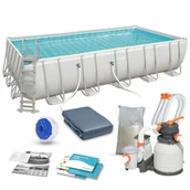 Baseny ogrodowe - Bestway, Basen ogrodowy, stelażowy, zestaw 12w1, 640x274x132 cm - miniaturka - grafika 1