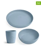 Sztućce dla dzieci - Sebra 3-częściowy zestaw w kolorze niebieskim - miniaturka - grafika 1