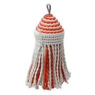 Instrumenty perkusyjne - Chwosty pompony ręcznie robione P15 biało-czerwony - miniaturka - grafika 1