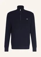 Swetry męskie - Gant Sweter Typu Troyer blau - GANT - miniaturka - grafika 1