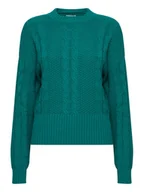 Swetry damskie - ICHI Sweter 20119847 Zielony Regular Fit - miniaturka - grafika 1