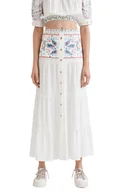 Spódnice - Spódnica damska Desigual Boho biała stopniowana długa-XS - miniaturka - grafika 1