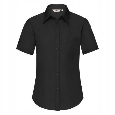 FRUIT OF THE LOOM Koszula Damska z Krótkim Rękawem Czarna rozm. L
