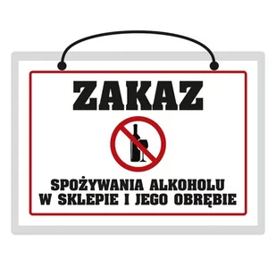 Tablica laminowana A5 - zakaz spożywania alkoholu - Tablice BHP - miniaturka - grafika 1
