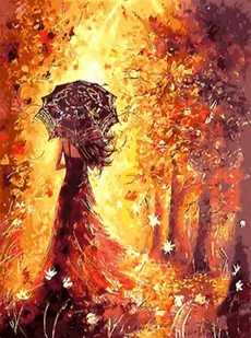 Haft Diamentowy Jesienna Kobieta 45x55 cm K - Zabawki kreatywne - miniaturka - grafika 1