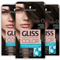 Farby do włosów i szampony koloryzujące - Gliss Color Farba do Włosów 4-0 Naturalny Ciemny Brąz x3 - miniaturka - grafika 1