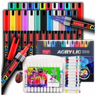 Przybory szkolne - MARKERY AKRYLOWE ZESTAW 48 SZT Pisaki Flamastry Mazaki SUPER COMBO 2mm 4mm - miniaturka - grafika 1