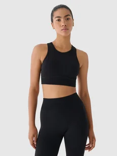 4F Biustonosz treningowy bezszwowy ze średnim wsparciem 4F x Anna Lewandowska - czarny XXS/XS - Bielizna sportowa damska 4F Biustonosz treningowy bezszwowy ze średnim wsparciem 4F x Anna Lewandowska - czarny XXS/XS - Bielizna sportowa damska - miniaturka - grafika 1