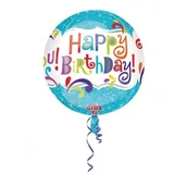 Balony i akcesoria - Balon foliowy, Happy Birthday, 43 cm, 1 sztuka - miniaturka - grafika 1