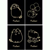 Zeszyty szkolne - 4 X ZESZYT A5, 60 KARTEK, KRATKA Z MARGINESEM, PUSHEEN BLACK, KOTEK KOT - miniaturka - grafika 1