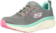 Trampki damskie - Skechers Damskie trampki D'LUX Walker, szare, 5 UK - miniaturka - grafika 1