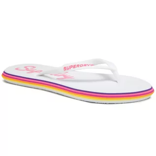 Klapki i japonki damskie - Superdry Japonki Neon Rainbow Sleek WF310010A Optic 01C - grafika 1