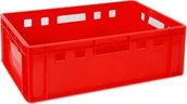 Pojemniki przemysłowe - Artech Pojemnik transportowy EURO 200, mięsny, wym. 600 x 400 x 200 mm czerwony - miniaturka - grafika 1