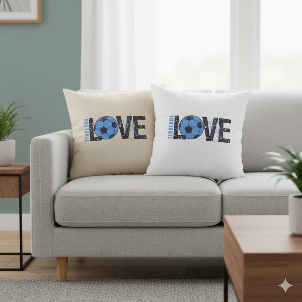 Haft krzyżykowy - Poszewka na poduszkę z nadrukiem - Football love