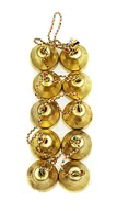 Ozdoby bożonarodzeniowe - Dzwonek metalowy złoty stroik girlanda prezent pod choinkę zestaw 10 sztuk - miniaturka - grafika 1