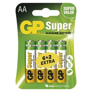 Bateria alkaliczna, AA, 1.5V, GP, blistr, 8-pack, SUPER - Baterie i akcesoria - miniaturka - grafika 1