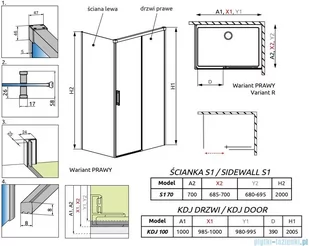 Radaway Idea White Kdj kabina 100x70cm prawa szkło przejrzyste 387040-04-01R/387048-04-01L - Kabiny prysznicowe Radaway Idea White Kdj kabina 100x70cm prawa szkło przejrzyste 387040-04-01R/387048-04-01L - Kabiny prysznicowe - miniaturka - grafika 2