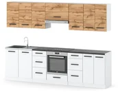 Meble kuchenne - Meble Kuchenne Nowoczesne Roma 2.8m Kuchnia Modułowa Pojemna Wotan Biała - miniaturka - grafika 1