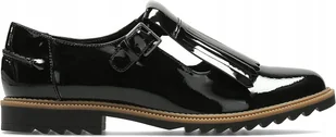 CLARKS PÓŁBUTY DAMSKIE CZARNE LAKIEROWANE SKÓRZANE 37 JWE - Półbuty damskie - miniaturka - grafika 1