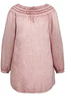 Bluzki damskie - Ulla Popken Damska bluzka Carme, Oil Dyed, dekolt Carmen, bluzka z długim rękawem, Różowy kwarc, 42-44 - miniaturka - grafika 1