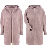 Płaszcze damskie - Alpaki Na Suwak Płaszcz Wełna oversizeDŁUGI - miniaturka - grafika 1