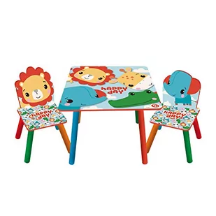 ARDITEX FP10298 Zestaw stołowy (50x50x44cm) i 2 krzesła (26,5 x 26,5 x 50cm) z drewna Mattel-Fisher-Price - Stoliki dla dzieci - miniaturka - grafika 1
