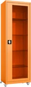 Meble i wyposażenie gabinetów medycznych - MD/1k.2011 mobilna szafa lekarska 1-skrzydłowa 1-komorowa pomarańczowa na kołach - miniaturka - grafika 1