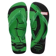 Koszulki i topy damskie - Havaianas Top Marvel Logomania, Black/Patria Green, 4.5/5 - miniaturka - grafika 1
