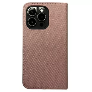 Etui Smart Magnet book iPhone 15 Plus / 14 Plus 6.7" różowo złoty/rose gold - Etui i futerały do telefonów - miniaturka - grafika 4