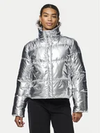 Kurtki damskie - Pieces Kurtka puchowa Namie 17151539 Srebrny Regular Fit - miniaturka - grafika 1