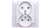 Gniazdka elektryczne - Ospel Impresja biały gniazdo podwójne +0) z przesłonami GP-2YZP/00 GP-2YZP/00 - miniaturka - grafika 1