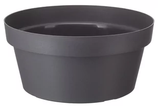 Misa plastikowa na kwiaty donica doniczka okrągła osłonka MELROSE średnica 35 cm tworzywo sztuczne antracyt matowy - Donice - miniaturka - grafika 1