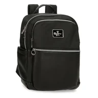 Torby na laptopy - Pepe Jeans Christine Plecak na laptopa do 12 cali Czarny 25 x 36 x 10 cm Poliester z akcentami ze sztucznej skóry 9L by Joumma Bags, Czarny (Black), Talla única, plecak na laptopa - miniaturka - grafika 1