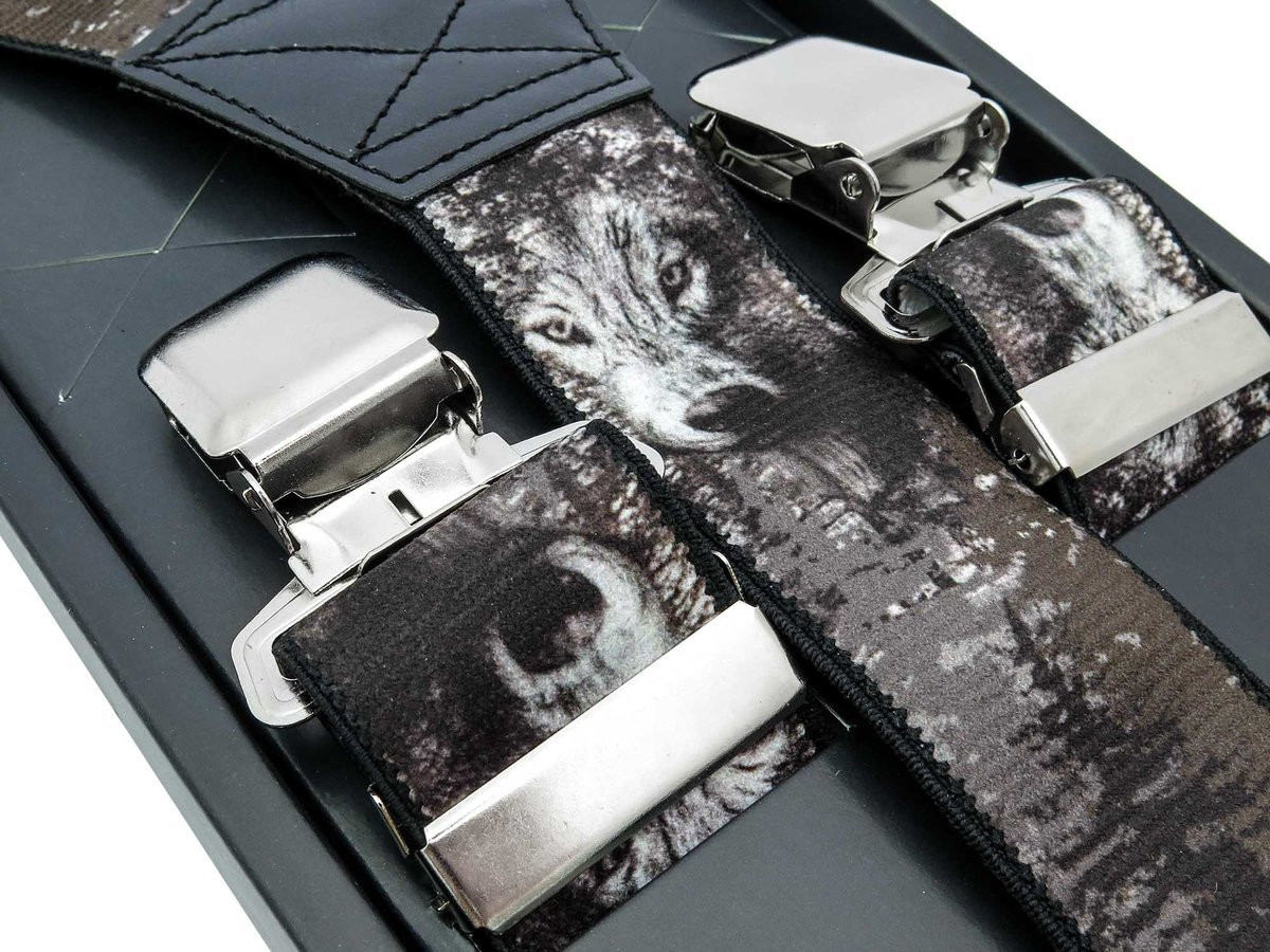 Szare szelki do spodni - wilki SZ128