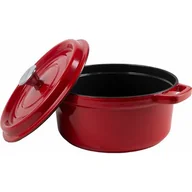 Garnki - Retro Garnek Żeliwny Z Pokrywką 2,2L Vintage Cuisine - Czerwony - miniaturka - grafika 1