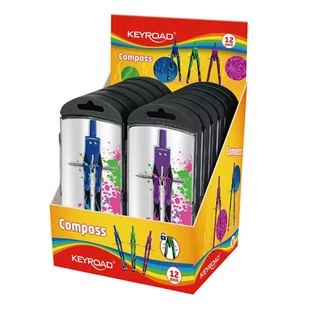 INNY Cyrkiel Keyroad Fast Track Fashion Printing Metalowy Zawieszka Mix Kolorów 106L398 - Przybory szkolne - miniaturka - grafika 1