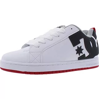 Koszulki męskie - DC Court Graffik Casual Low Top męskie buty typu sneaker, Biały/szary/czerwony, 12 Medium US - grafika 1