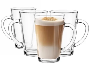 Glasmark KROSNO 1992 zestaw szklanek do kawy szklanki do herbaty z uchwytem 4-częściowy 300 ml kawa herbata latte szklane filiżanki filiżanki szklanki do picia można myć w zmywarce Iwo - Herbata - miniaturka - grafika 1