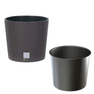 Donice - Doniczka okrągła rattan 25x25x22,4 cm umbra - miniaturka - grafika 1