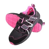 Obuwie robocze - Sandały damskie obuwie bezpieczne LAHTI PRO L30604 zamsz/dzianina czar-róż 40 - miniaturka - grafika 1