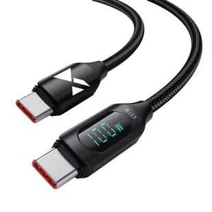 Kabel USB C - USB C Wozinsky WUCCC1 z wyświetlaczem PD 100W 1m - czarny - Kable USB - miniaturka - grafika 1