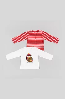 Bluzki dla dziewczynek - zippy longsleeve bawełniany dziecięcy 2-pack kolor czerwony - Zippy - grafika 1