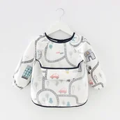 Śliniaki i fartuszki - Śliniak Do Blw, Fartuszek Do Jedzenia Z Rękawami I Miseczką Premium Drogi - miniaturka - grafika 1