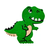 Dodatki do strojów karnawałowych - DINOZAUR FILCOWY ZIELONY 15x14cm - miniaturka - grafika 1