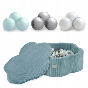 Suchy Basen z Piłkami + Mata Kwiatek Niebieski Sztruks 300 piłek MISIOO - Suche baseny Suchy Basen z Piłkami + Mata Kwiatek Niebieski Sztruks 300 piłek MISIOO - Suche baseny - miniaturka - grafika 1