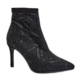 Botki S.Barski HY42-161 Black czarne - Botki damskie - miniaturka - grafika 1