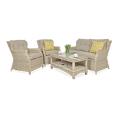 Meble ogrodowe - Meble z technorattanu TRIVENTO 2 Beige - miniaturka - grafika 1